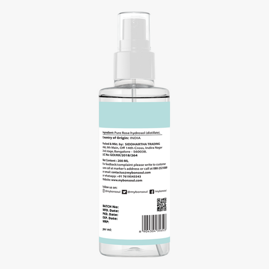 Bonsoul Pure and Natural, Preservative Free Rose Water Distillate