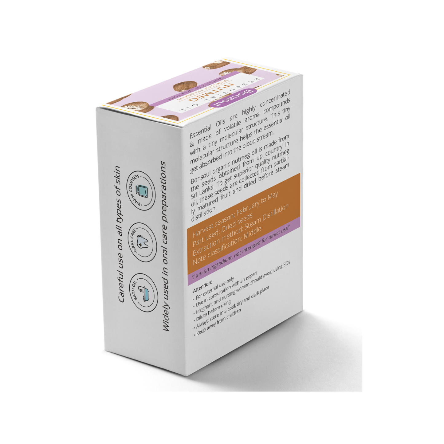 Bonsoul 100% Pure and Organic Srilankan Nutmeg Essential Oil