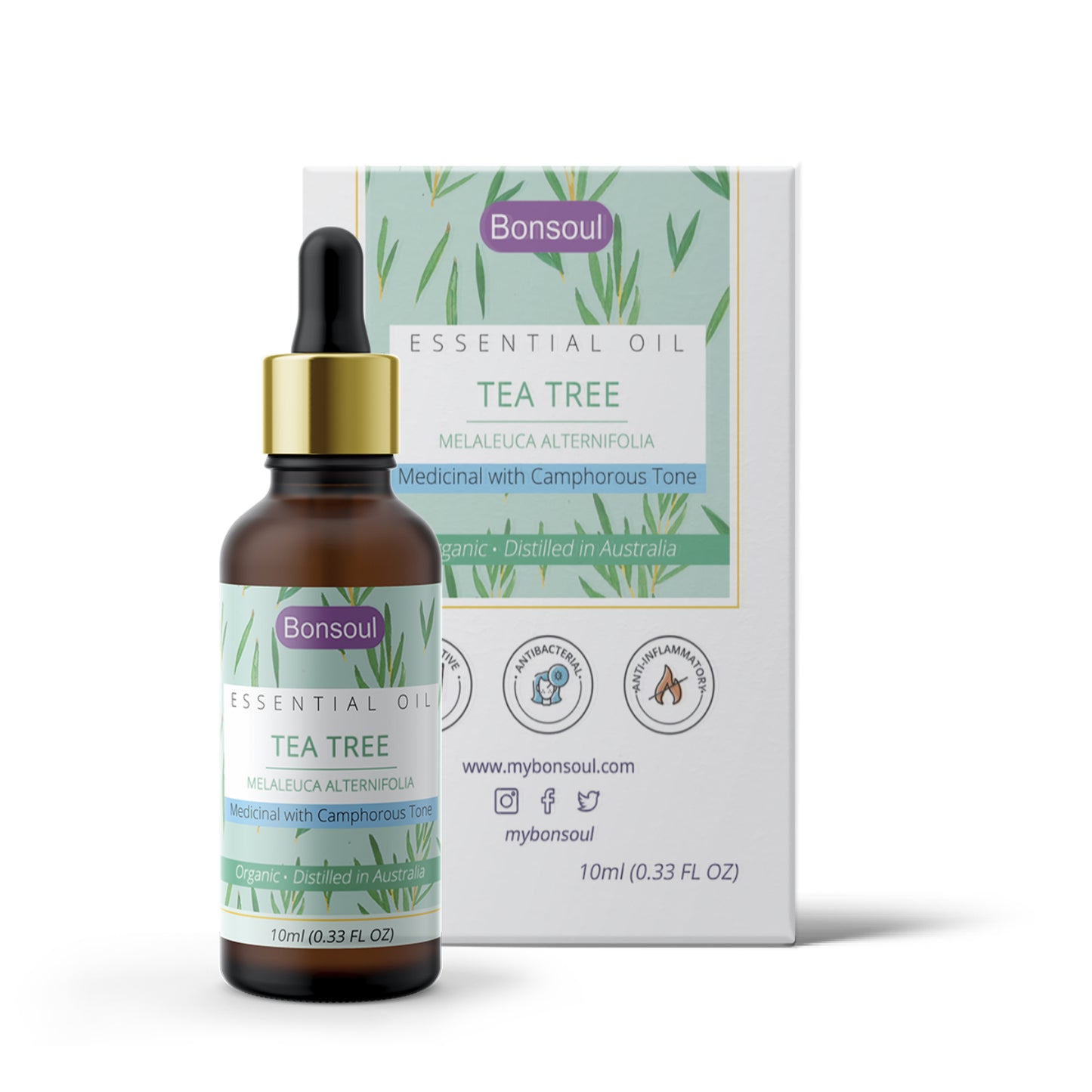 Bonsoul 100% Pure, Organic and Wild Crafted Tea Tree Essential Oil