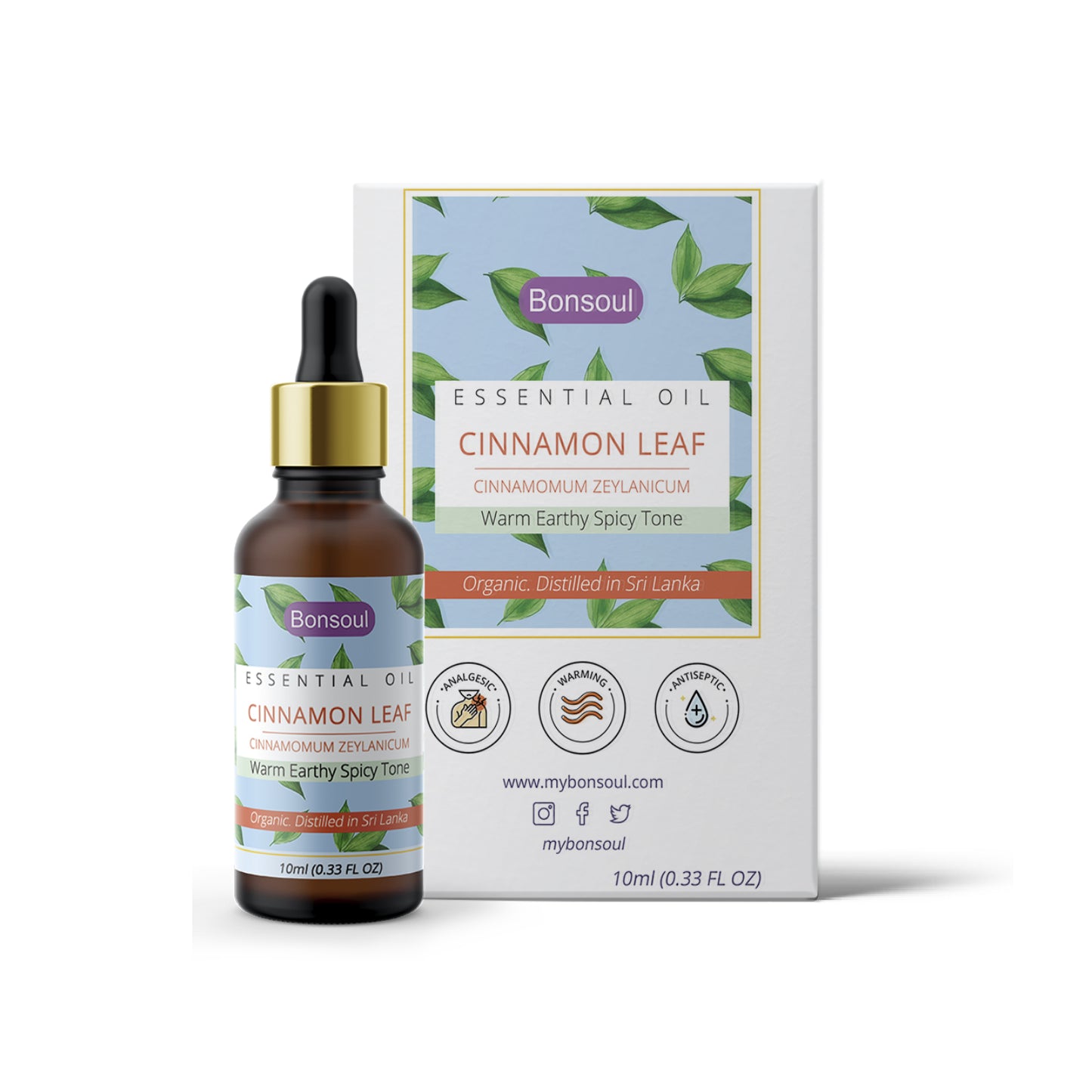 Bonsoul 100% Pure and Organic Srilankan Cinnamon Leaf Essential Oil