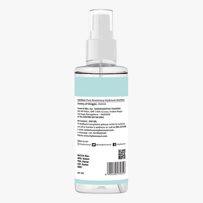 Bonsoul Pure and Natural, Preservative Free, Rosemary Hydrosol (Distillate)