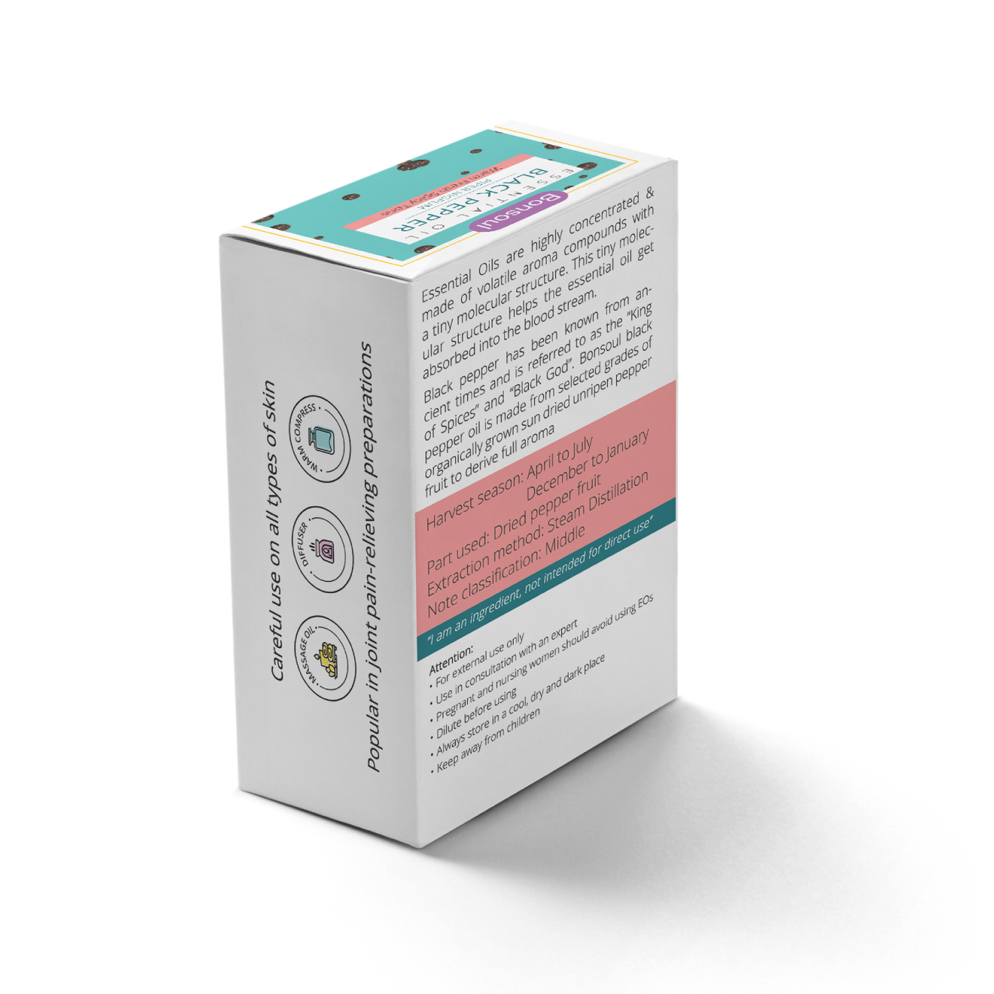 Bonsoul 100% Pure and Organic Srilankan Black Pepper Essential Oil