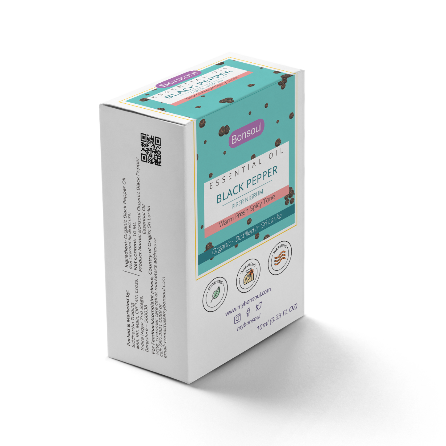 Bonsoul 100% Pure and Organic Srilankan Black Pepper Essential Oil