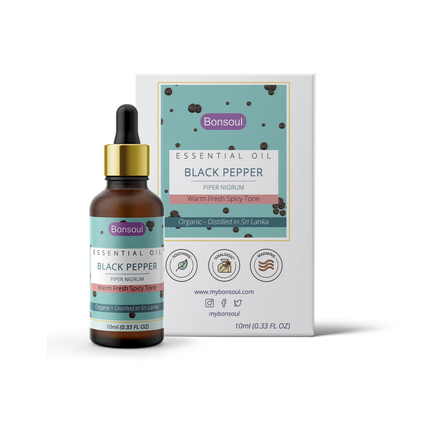 Bonsoul 100% Pure and Organic Srilankan Black Pepper Essential Oil