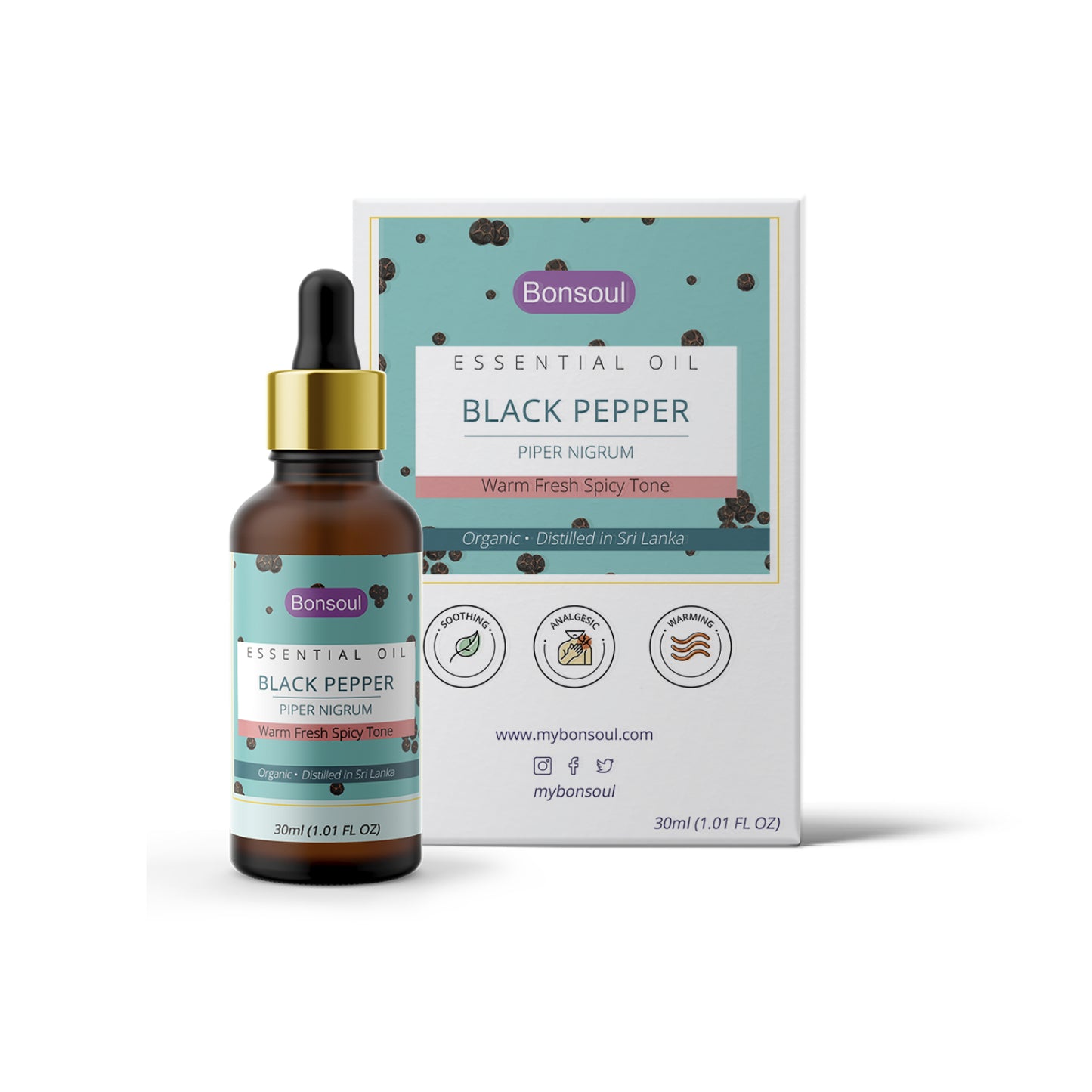 Bonsoul 100% Pure and Organic Srilankan Black Pepper Essential Oil