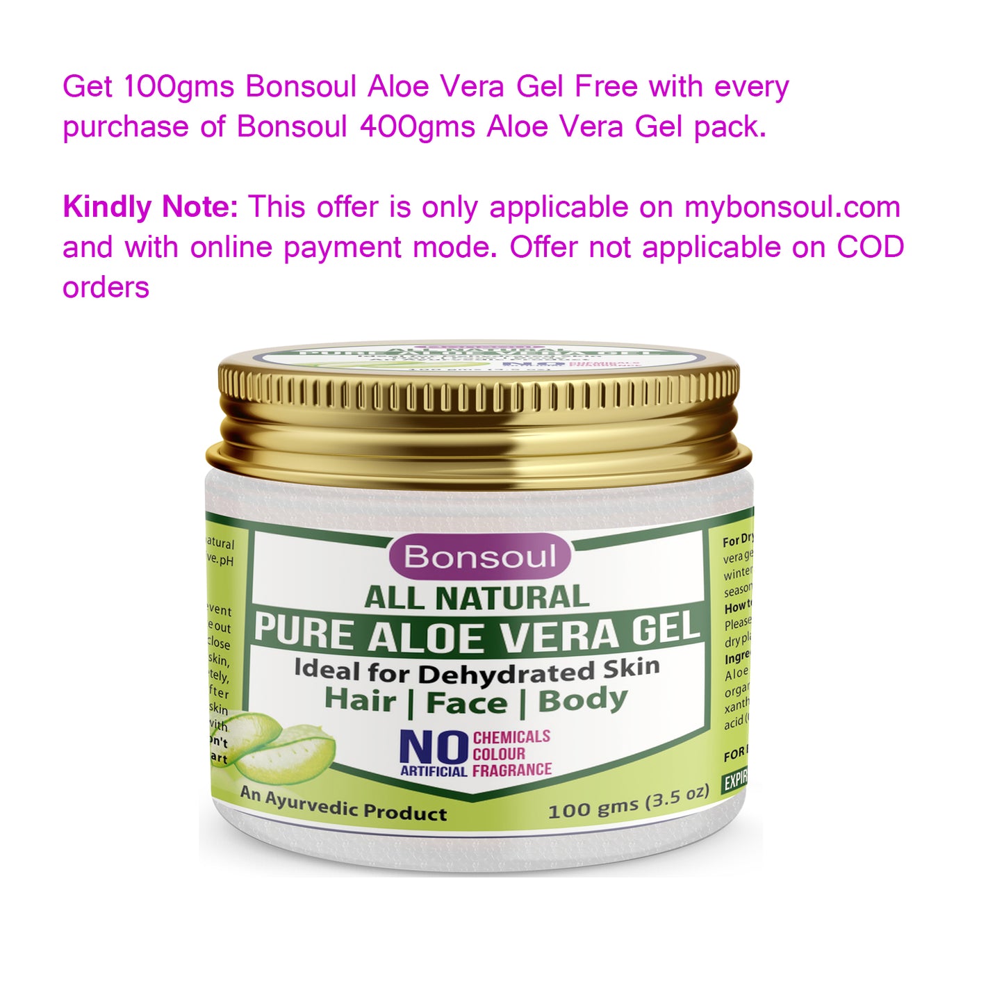 Bonsoul All Natural Pure Aloe Vera Gel