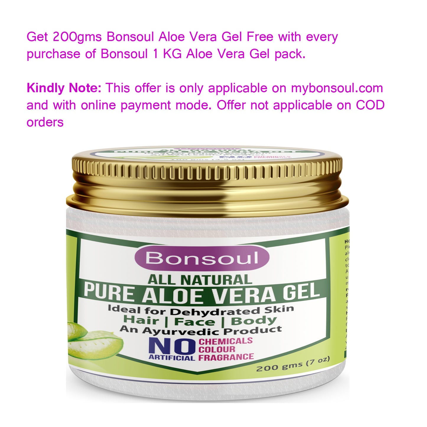 Bonsoul All Natural Pure Aloe Vera Gel
