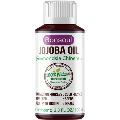 Bonsoul 100% Pure and Natural Cold Pressed Jojoba Carrier Oil