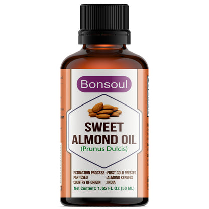 Bonsoul 100% Pure and Natural First Cold Pressed Sweet Almond Oil (Food Grade)