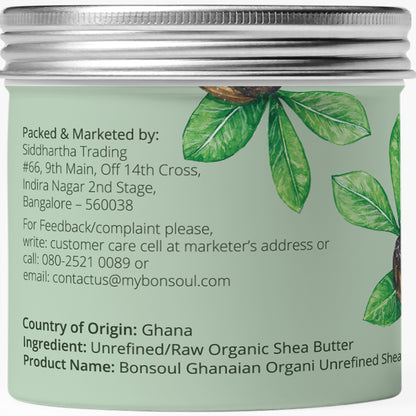 Bonsoul  Grade A, Organic, unrefined, Filtered Ghanaian Raw Ivory Shea Butter