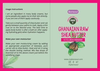 Bonsoul  Grade A, Organic, unrefined, Filtered Ghanaian Raw Ivory Shea Butter